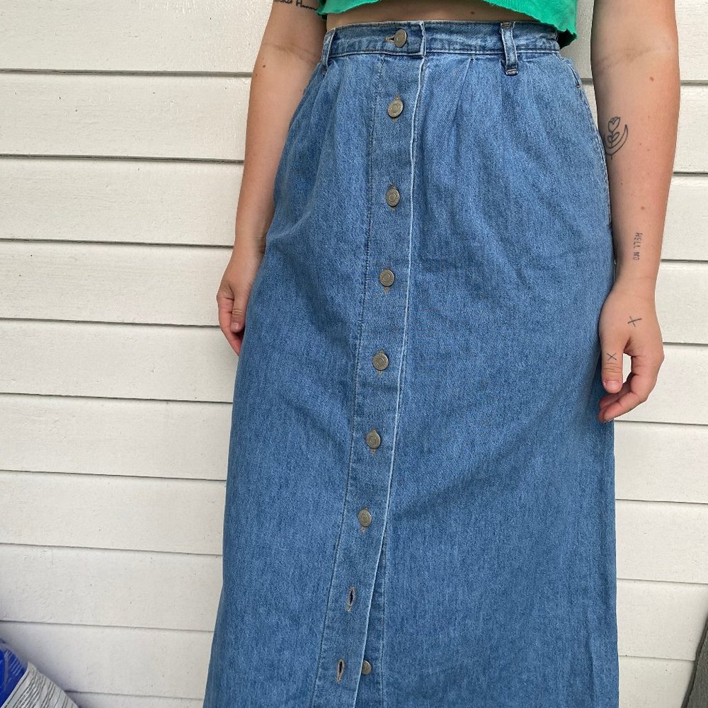 Vintage Denim Maxi Skirt